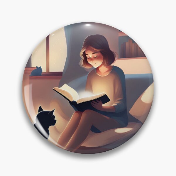 Item preview, Girl Reading With Her Cat In Cozy Room - Bookish Girl Aesthetic designed and sold by Wiss2Arts.