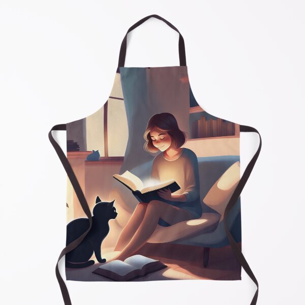 Item preview, Girl Reading With Her Cat In Cozy Room - Bookish Girl Aesthetic designed and sold by Wiss2Arts.