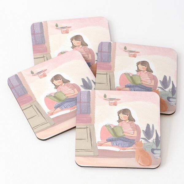 Item preview, Girl Reading With Her Cat In Cozy Room - Bookish Girl Aesthetic designed and sold by Wiss2Arts.