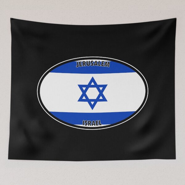Item preview, ISR - Israel - Jerusalem Oval Travel Bumper Sticker for your Car or Luggage.  designed and sold by BBTravels.