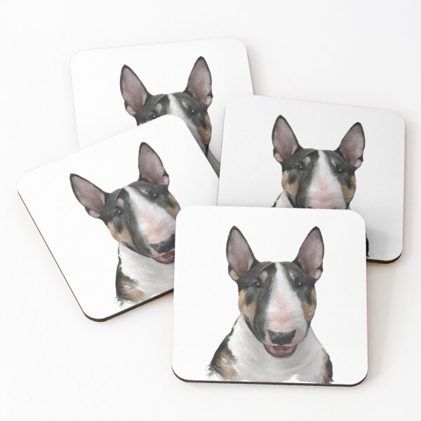 Artikelvorschau, Dreifarbiges Bullterrier-Hundeporträt entworfen und verkauft von Kenny8716.