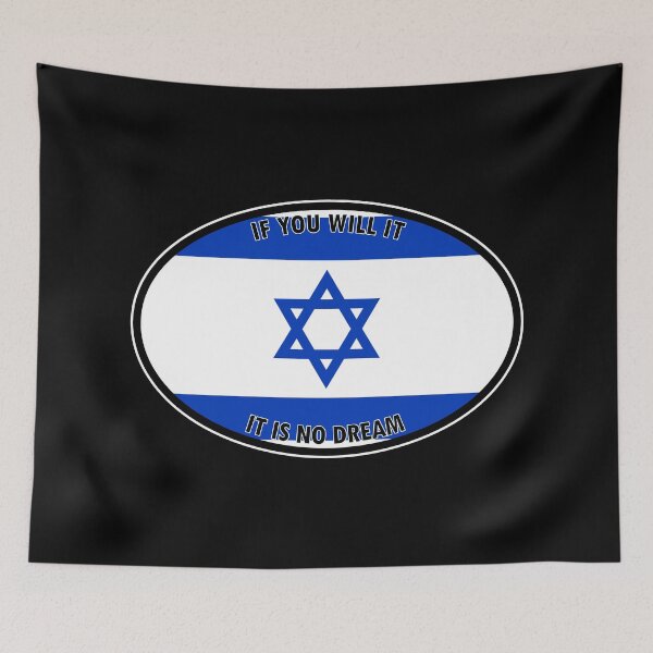Item preview, ISR - Israel - Jerusalem Oval Travel Bumper Sticker for your Car or Luggage. Israel Motto: If you will it, it is no dream designed and sold by BBTravels.