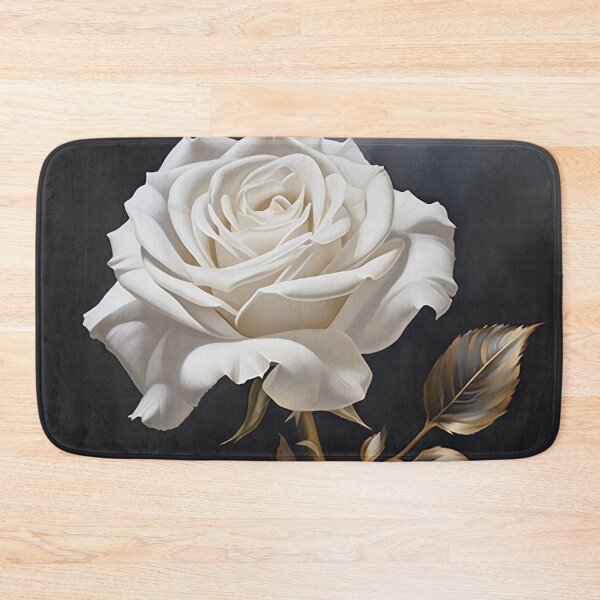 Item preview, White rose with gold leaf painting designed and sold by dcrc.
