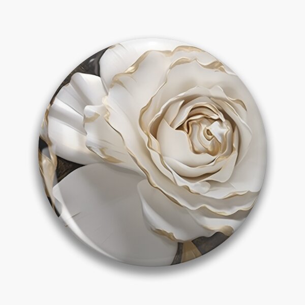 Item preview, white rose with gold leaf painting designed and sold by dcrc.