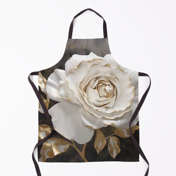 Item preview, white rose with gold leaf painting designed and sold by dcrc.