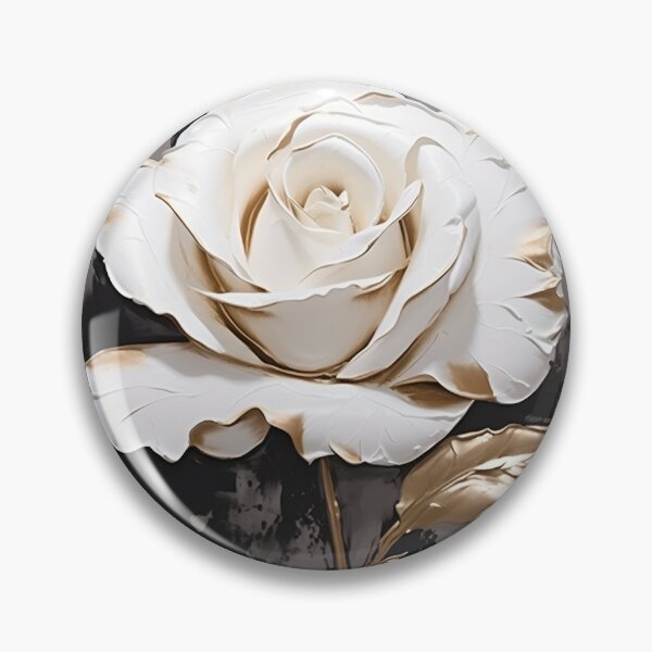 Item preview, white rose with gold leaf painting designed and sold by dcrc.