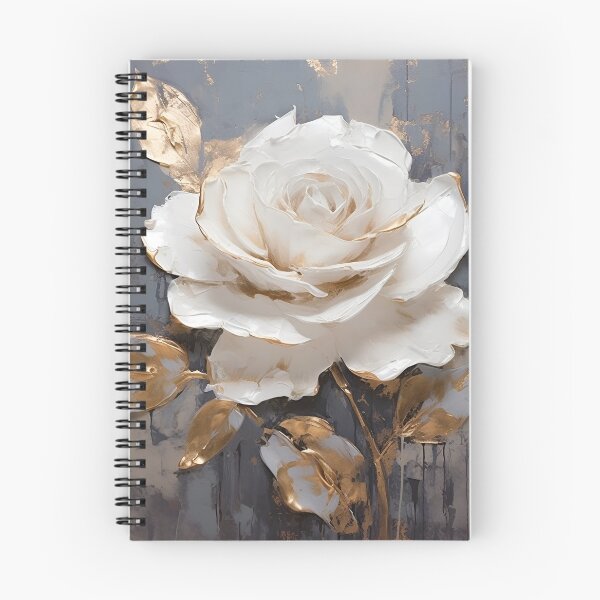 Item preview, white rose with gold leaf painting designed and sold by dcrc.