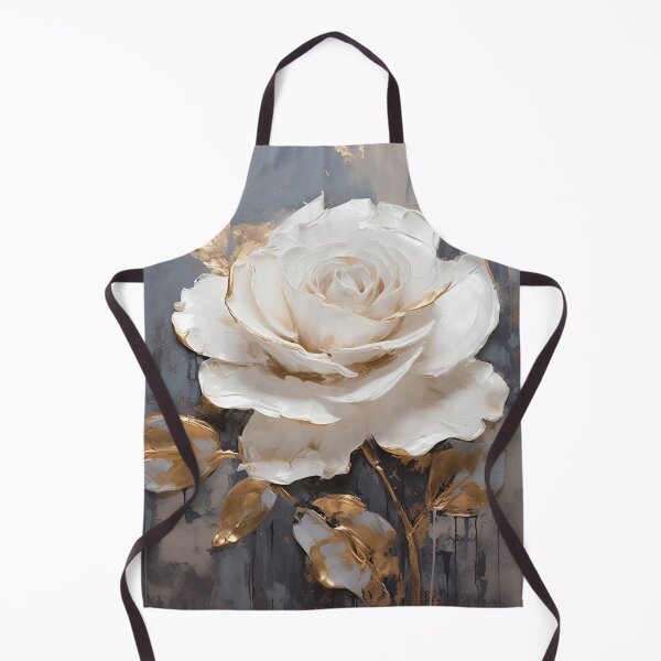 Item preview, white rose with gold leaf painting designed and sold by dcrc.