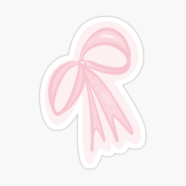 pink bow 2 Sticker for Sale by jasminasheer