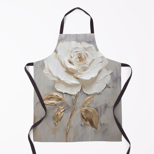 Item preview, white rose with gold leaf painting designed and sold by dcrc.