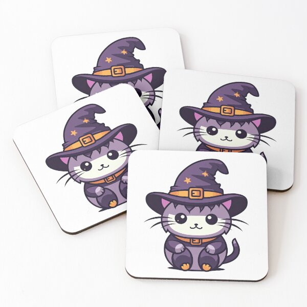 Item preview, Chubby Cat Wearing Witch Hat with Pumpkins 2 designed and sold by eyestetix.