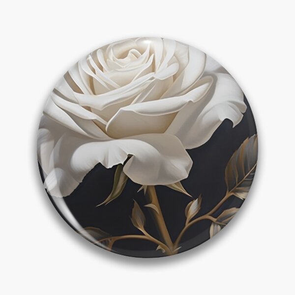 Item preview, White rose with gold leaf painting designed and sold by dcrc.