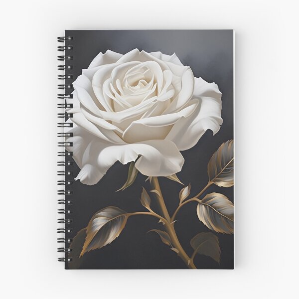 Item preview, White rose with gold leaf painting designed and sold by dcrc.