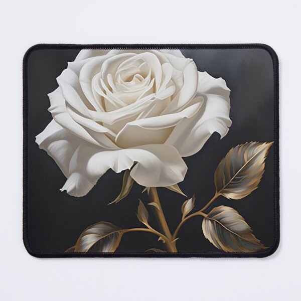 Item preview, White rose with gold leaf painting designed and sold by dcrc.