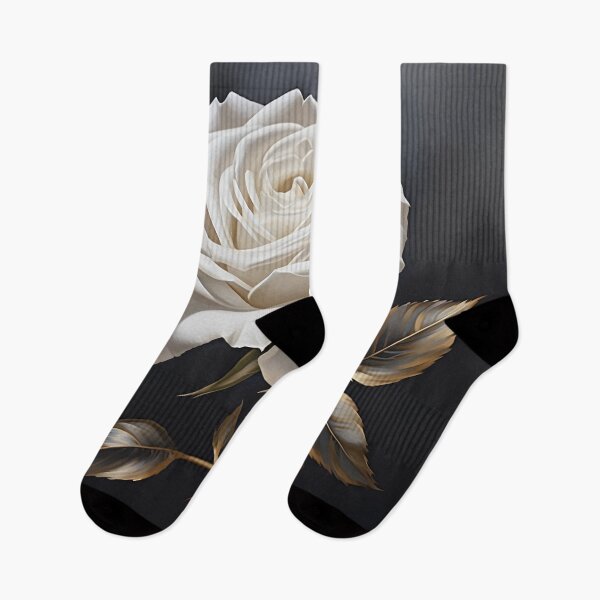 Item preview, White rose with gold leaf painting designed and sold by dcrc.