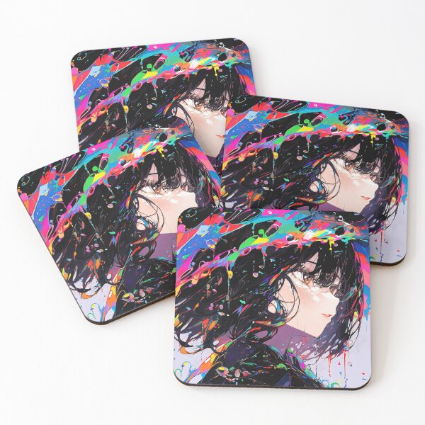Item preview, Cool Rainbow Paint Splash Anime Girl designed and sold by bubblegoth.
