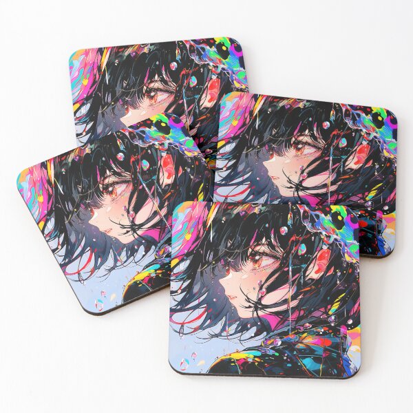Item preview, Cool Rainbow Paint Dripping Anime Girl designed and sold by bubblegoth.
