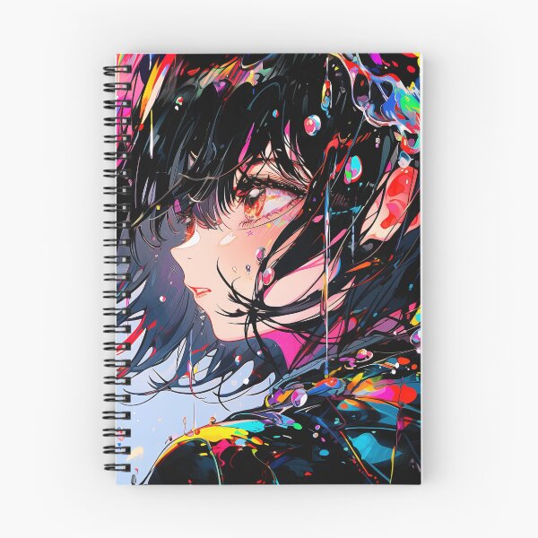 Item preview, Cool Rainbow Paint Dripping Anime Girl designed and sold by bubblegoth.