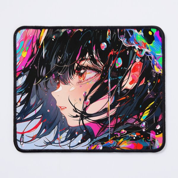 Item preview, Cool Rainbow Paint Dripping Anime Girl designed and sold by bubblegoth.