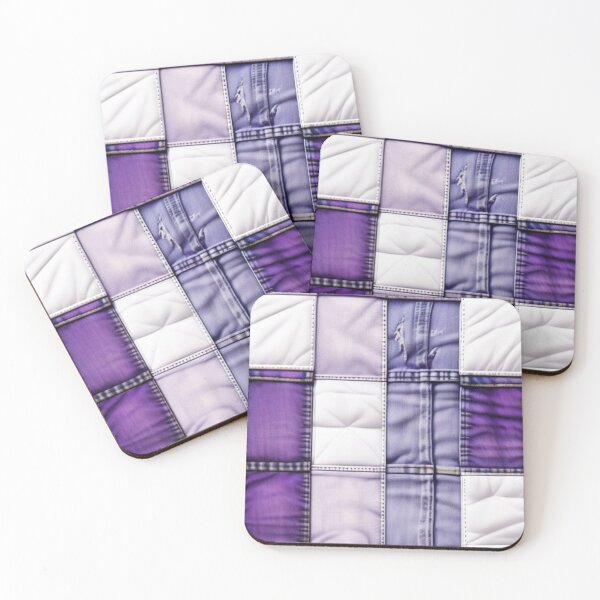 Item preview, Purple and denim Patchwork quilt  designed and sold by Roxburylane.