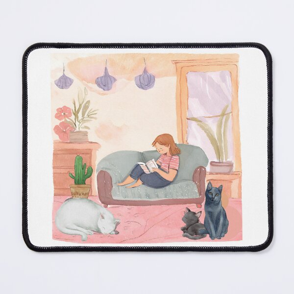 Item preview, Girl Reading With Her Cat In Cozy Room - Bookish Girl Aesthetic designed and sold by Wiss2Arts.