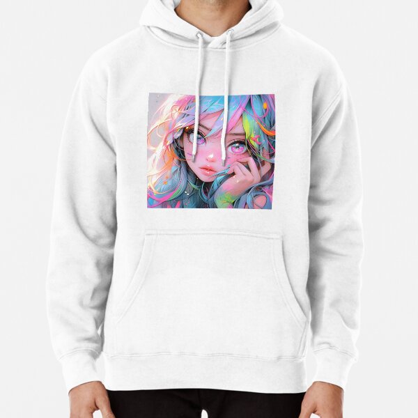 Redbubble Adorable Pastel Purple Anime Girl Anime Girl Pullover Hoodie