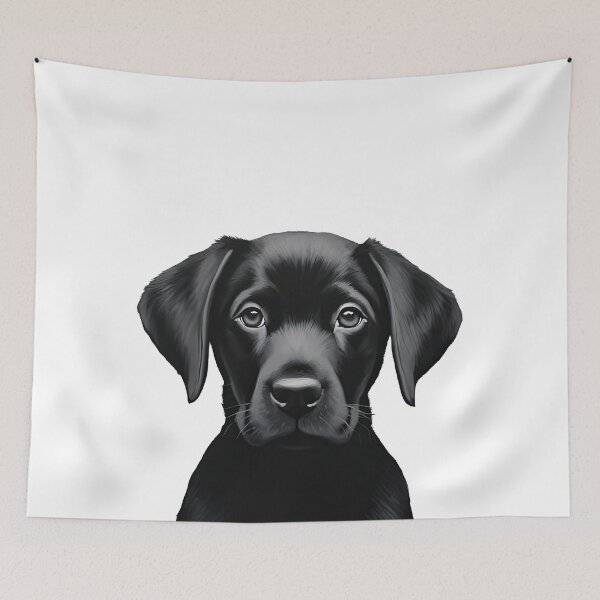 Item preview, black labrador retriever puppy designed and sold by DreamyDaisy.