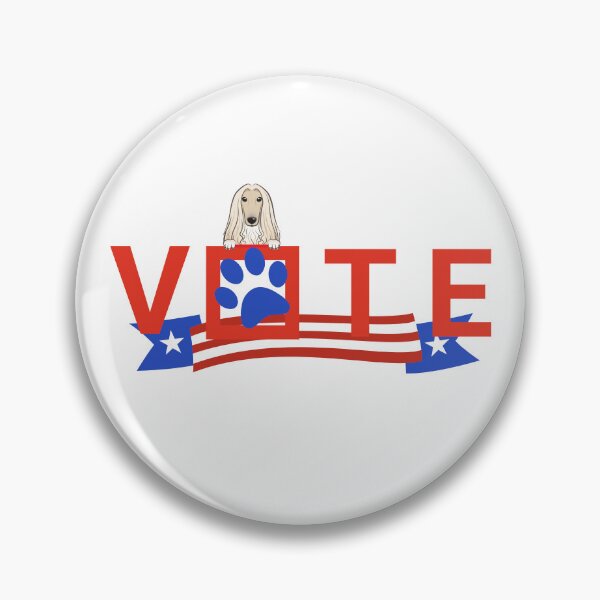 Item preview, American Flag Vote Slogan Pawprint and Peeking Afghan Hound designed and sold by PAWsitiveCurios.