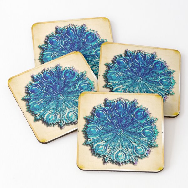 Item preview, Mandala 04 mini frost blue designed and sold by extramuros-cf.