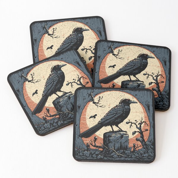 Item preview, Woodcut Crow designed and sold by Texterns.