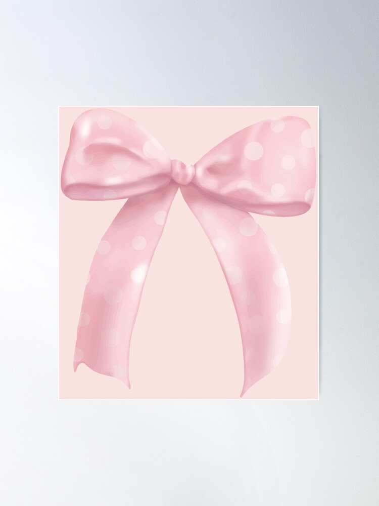 The cute pink bow ribbon  Poster for Sale by MinimalAnGo