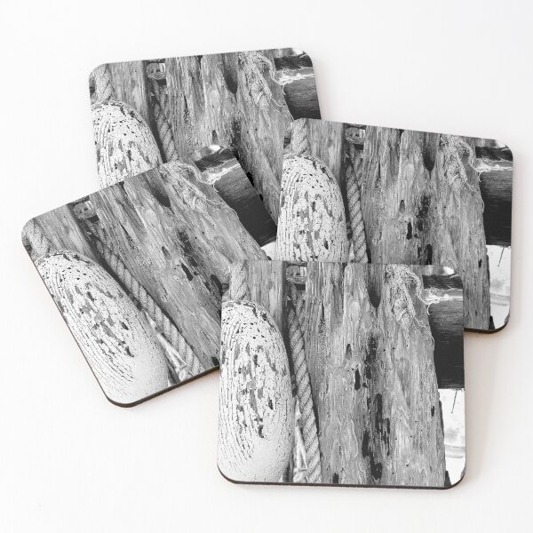 Item preview, Buoy, Rope, And Driftwood In Black White designed and sold by Katrina M Britt.