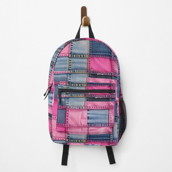 Item preview, Pink and denim Patchwork quilt  designed and sold by Roxburylane.
