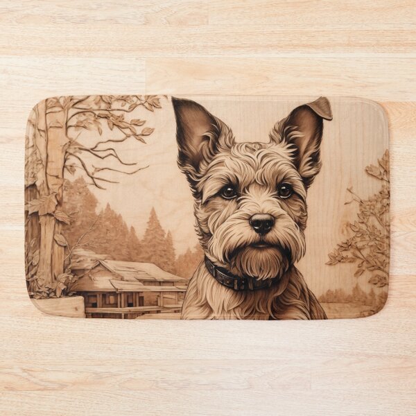 Item preview, Miniature Schnauzer: The Endearing Elegance of Wood (Pyro Pets Art - 040) designed and sold by pyropetsart.