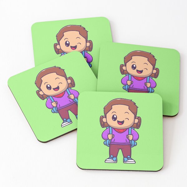 Item preview, Adventurous Traveler: Cute Man with Backpack" designed and sold by hjian8219.