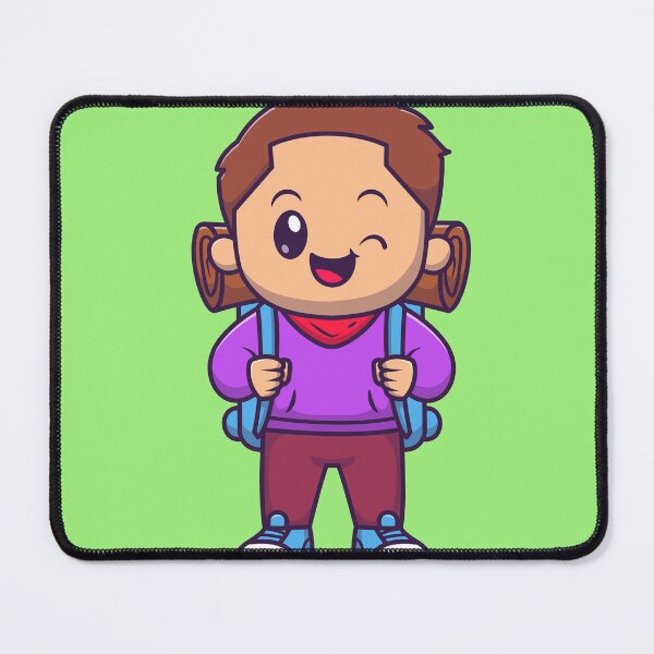 Item preview, Adventurous Traveler: Cute Man with Backpack" designed and sold by hjian8219.