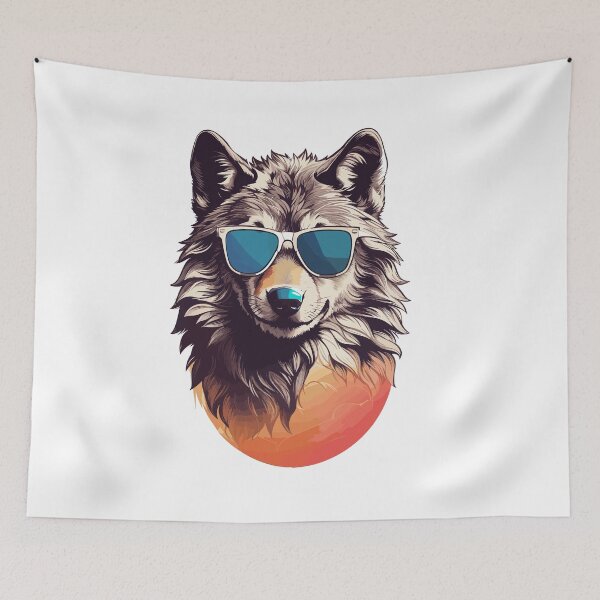 Item preview, Cool Alpha A Wolf in Sunglasses designed and sold by Gooddaycanvas.