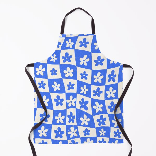 Item preview, Retro Blue Daisy Checkered Pattern designed and sold by Haley Schulz.