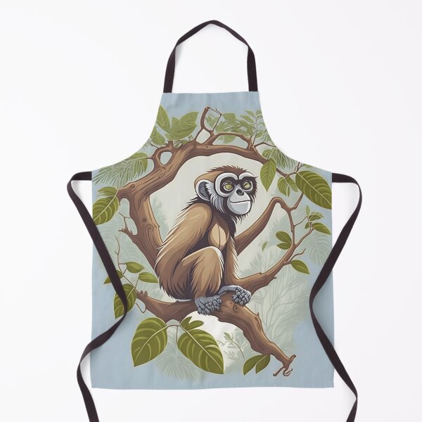 Item preview, "Enchanting Gibbon in the Heart of the Forestscape: A Vector Art Masterpiece" designed and sold by Best-Art-32.