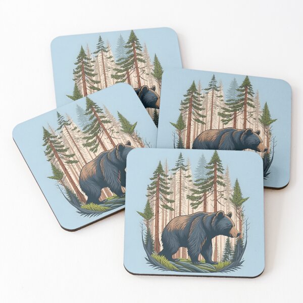 Item preview, "Bear's Domain: A Majestic Forestscape in Vector Art." designed and sold by Best-Art-32.