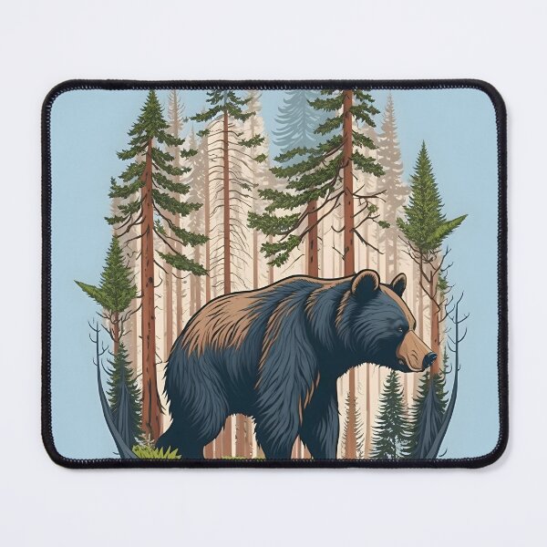 Item preview, "Bear's Domain: A Majestic Forestscape in Vector Art." designed and sold by Best-Art-32.