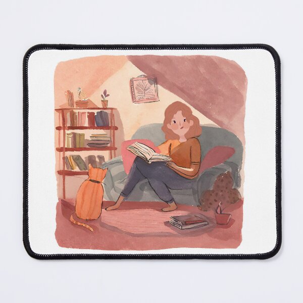 Item preview, Girl Reading With Her Cat In Cozy Room - Bookish Girl Aesthetic designed and sold by Wiss2Arts.