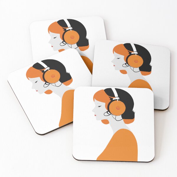 Item preview, minimalist woman wearing headphone designed and sold by minimalizy.