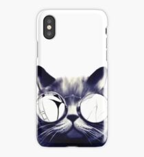 Vintage Cat Wearing Glasses iPhone Case/Skin
