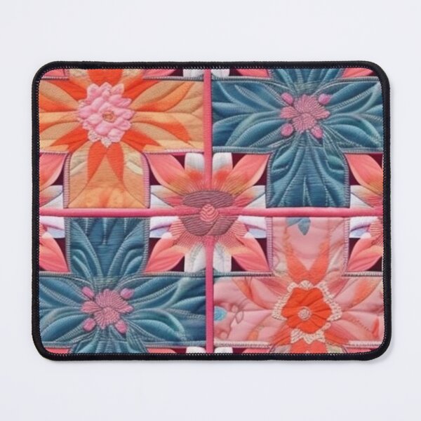 Item preview, Pink, orange, cyan, Patchwork flowers designed and sold by Roxburylane.