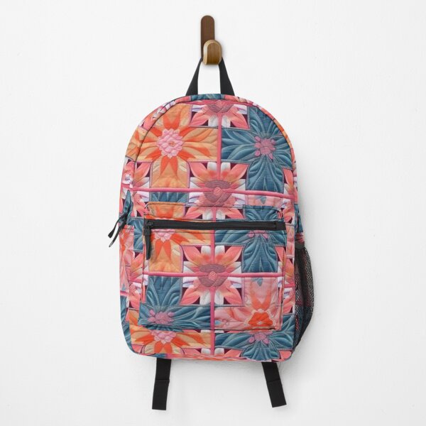 Item preview, Pink, orange, cyan, Patchwork flowers designed and sold by Roxburylane.