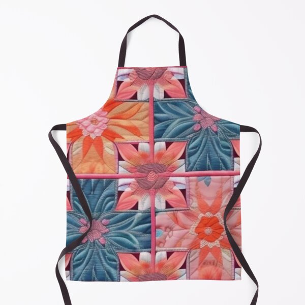 Item preview, Pink, orange, cyan, Patchwork flowers designed and sold by Roxburylane.