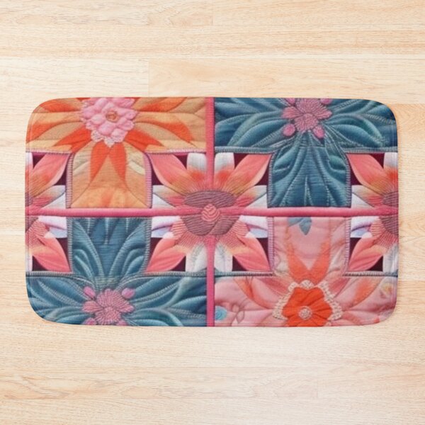 Item preview, Pink, orange,  cyan,  Patchwork flowers  designed and sold by Roxburylane.
