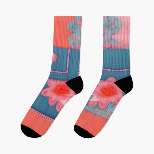 Item preview, Orange and pink denim Patchwork floral  designed and sold by Roxburylane.