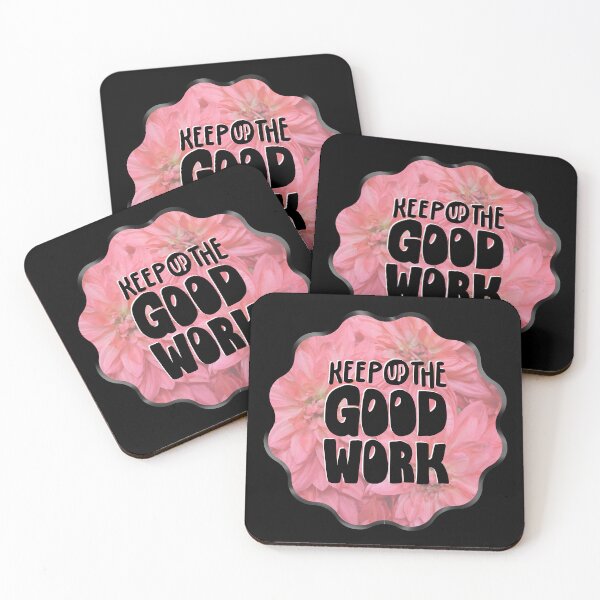 Item preview, Keep Up The Good Work - Pink Flowers, 70s, Motivational designed and sold by AliceSLee.